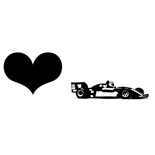 ❤🏎 Emoji Domain black and white Symbola rendering